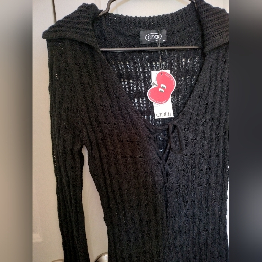 NWT Cider Black Knit Dress - Picture 2 of 4